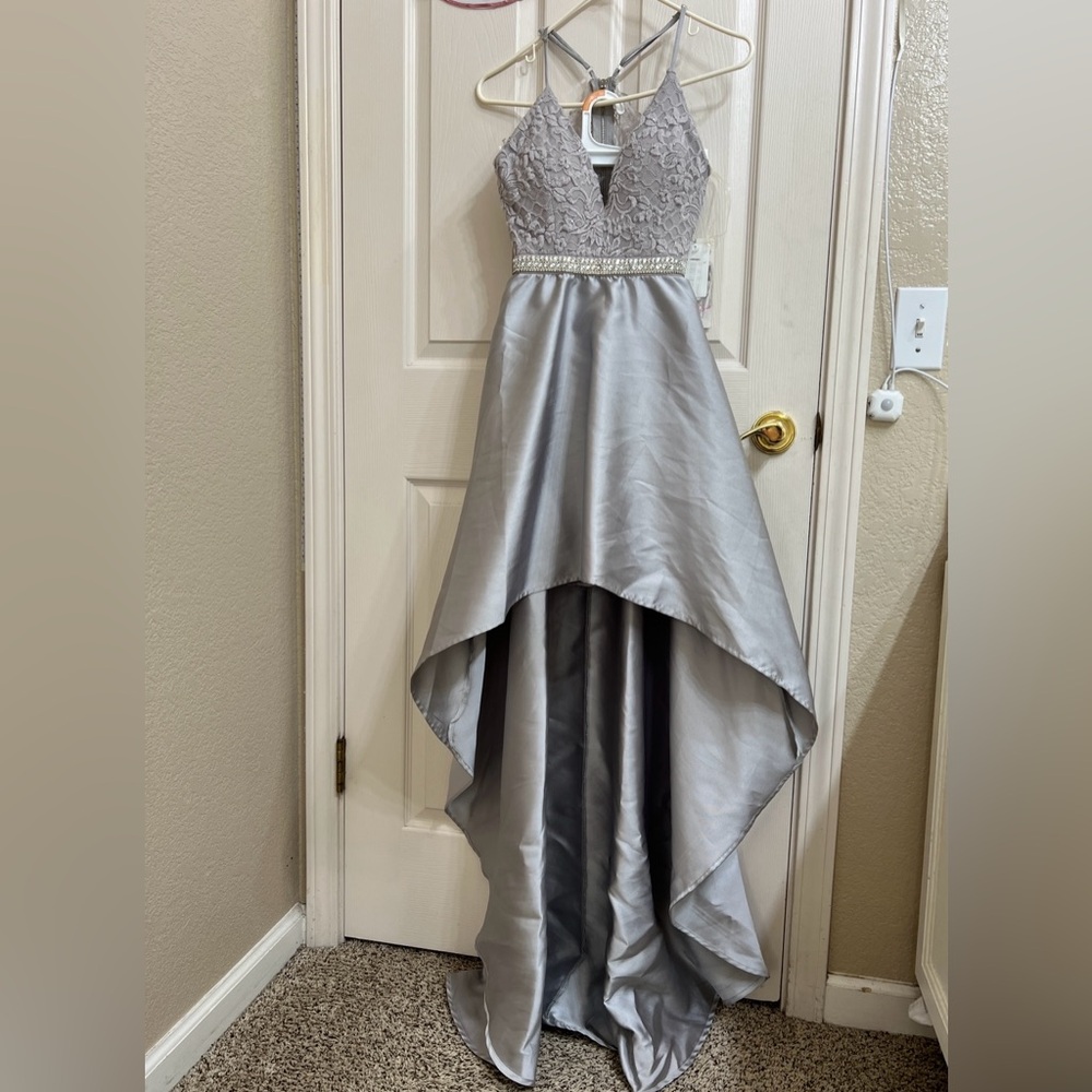 Honey and Rosie Silver Lace Dress - Picture 1 of 7